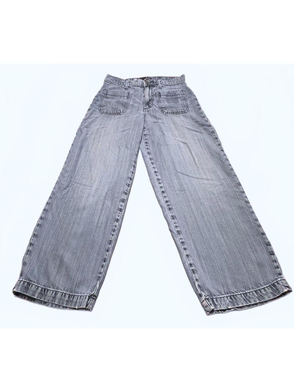 KUT from the Kloth Grey/Blue Utility Straight Leg Jeans Front Patch Pockets 0 - Picture 1 of 9